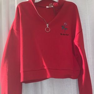 Red cropped sweatshirt
